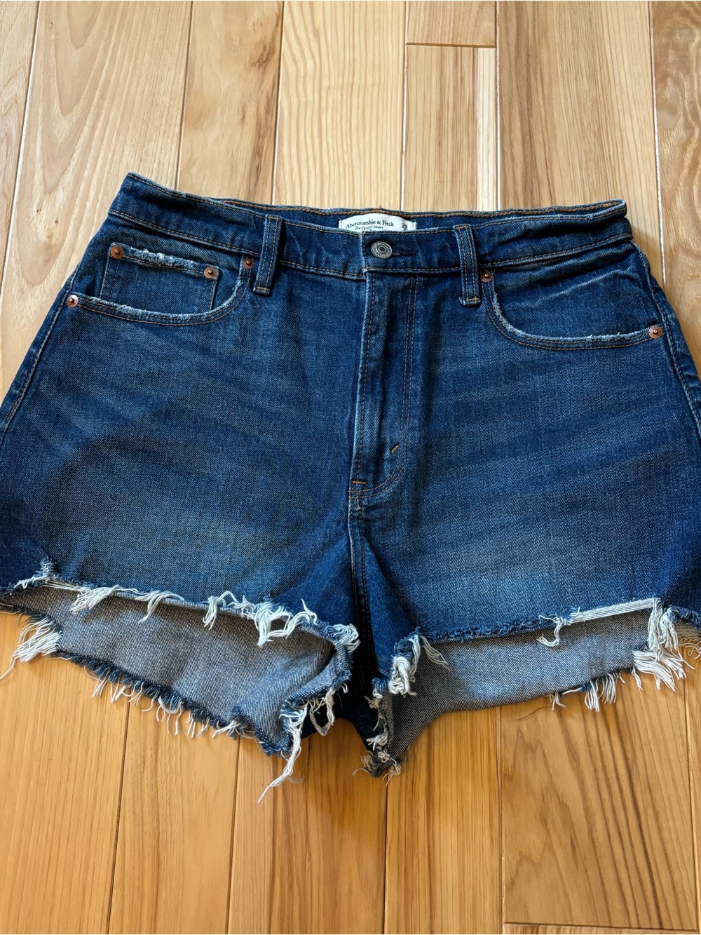 Abercrombie & Fitch Curve Love The Cutoff Short High Rise Denim Shorts